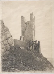 Lilburn Tower, Northumberland, ok. 1916 (węgiel drzewny na papierze)